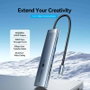 Vention TPSHB Docking Station USB-C 7 en 1 con HDMI 4K y Lector de Tarjetas, Gris